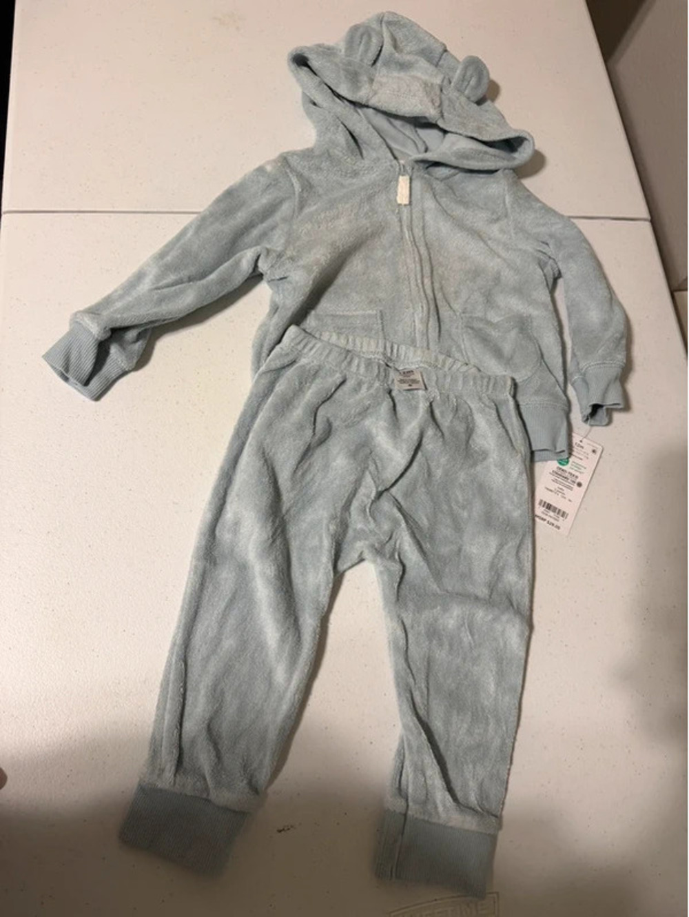 Carter's 12M Blue Fleece 3-Piece Bear Set